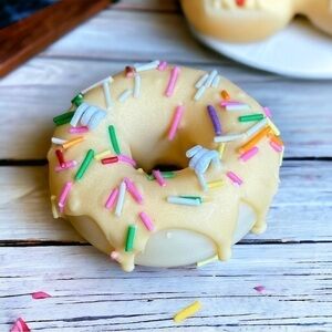 ⚠️SALE Candle // Handmade Yellow Glaze Donut Shaped Soy Wax Cancle